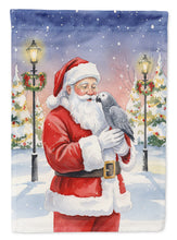 Load image into Gallery viewer, African Grey Parrot with Santa Claus Garden Flag