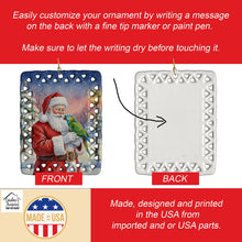 Load image into Gallery viewer, Amazon Parrot with Santa Claus Porcelain Ornament
