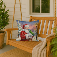 Load image into Gallery viewer, Amazon Parrot with Santa Claus Throw Pillow