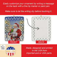 Load image into Gallery viewer, Black-Headed Caique with Santa Claus Porcelain Ornament