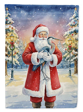 Load image into Gallery viewer, Blue Heron with Santa Claus Garden Flag