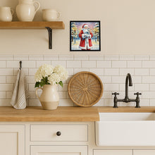 Load image into Gallery viewer, Blue Heron with Santa Claus Framed Metal Print