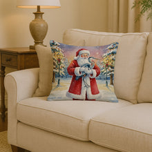 Load image into Gallery viewer, Blue Heron with Santa Claus Throw Pillow