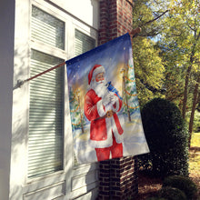 Load image into Gallery viewer, Blue Jay with Santa Claus House Flag