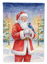 Load image into Gallery viewer, Blue Jay with Santa Claus House Flag