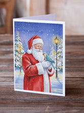 Load image into Gallery viewer, Blue Quaker with Santa Claus Greeting Cards Pack of 8
