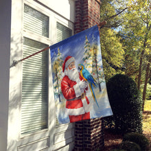 Load image into Gallery viewer, Blue and Gold Macaw Parrot with Santa Claus House Flag