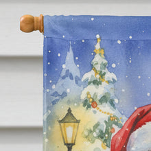 Load image into Gallery viewer, Blue and Gold Macaw Parrot with Santa Claus House Flag