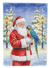 Load image into Gallery viewer, Blue and Gold Macaw Parrot with Santa Claus House Flag