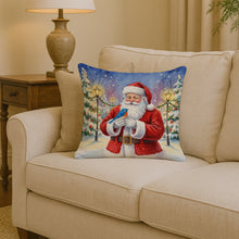 Load image into Gallery viewer, Bluebird with Santa Claus Throw Pillow