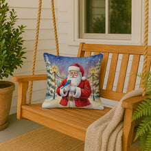 Load image into Gallery viewer, Bluebird with Santa Claus Throw Pillow