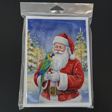 Load image into Gallery viewer, Blue Fronted Amazon Parrot with Santa Claus Greeting Cards Pack of 8