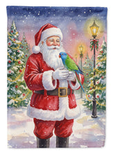 Load image into Gallery viewer, Blue Headed Pionus Parrot with Santa Claus House Flag