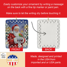 Load image into Gallery viewer, Budgerigar with Santa Claus Porcelain Ornament