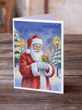 Load image into Gallery viewer, Budgerigar with Santa Claus Greeting Cards Pack of 8