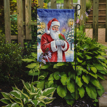 Load image into Gallery viewer, Budgerigar with Santa Claus Garden Flag