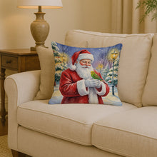Load image into Gallery viewer, Budgerigar with Santa Claus Throw Pillow