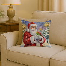 Load image into Gallery viewer, Budgerigar with Santa Claus Throw Pillow