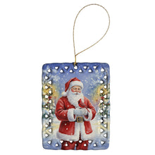 Load image into Gallery viewer, Cardinal with Santa Claus Porcelain Ornament