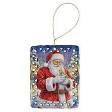 Load image into Gallery viewer, Cockatiel with Santa Claus Porcelain Ornament
