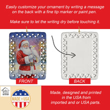Load image into Gallery viewer, Cockatoo with Santa Claus Porcelain Ornament