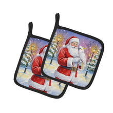 Load image into Gallery viewer, Cockatoo with Santa Claus Pair of Pot Holders