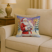 Load image into Gallery viewer, Cockatoo with Santa Claus Throw Pillow
