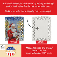 Load image into Gallery viewer, Congo African Grey Parrot with Santa Claus Porcelain Ornament
