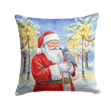 Load image into Gallery viewer, Congo African Grey Parrot with Santa Claus Throw Pillow