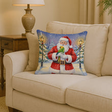 Load image into Gallery viewer, Double Yellow Headed Amazon Parrot with Santa Claus Throw Pillow