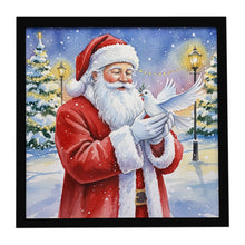 Load image into Gallery viewer, Dove with Santa Claus Framed Metal Print