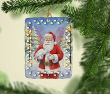 Load image into Gallery viewer, Egret with Santa Claus Porcelain Ornament