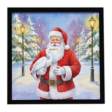 Load image into Gallery viewer, Egret with Santa Claus Framed Metal Print