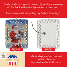 Load image into Gallery viewer, Female Eclectus with Santa Claus Porcelain Ornament