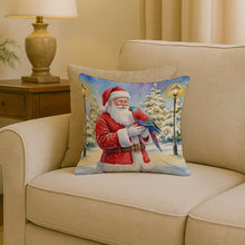 Load image into Gallery viewer, Female Eclectus with Santa Claus Throw Pillow