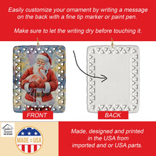Load image into Gallery viewer, Flamingo with Santa Claus Porcelain Ornament
