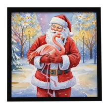 Load image into Gallery viewer, Flamingo with Santa Claus Framed Metal Print