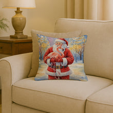 Load image into Gallery viewer, Flamingo with Santa Claus Throw Pillow