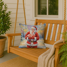 Load image into Gallery viewer, Flamingo with Santa Claus Throw Pillow