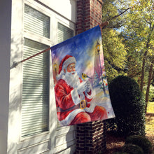 Load image into Gallery viewer, Goldfinch with Santa Claus House Flag