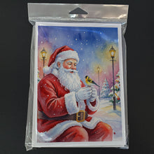 Load image into Gallery viewer, Goldfinch with Santa Claus Greeting Cards Pack of 8