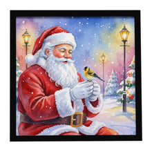 Load image into Gallery viewer, Goldfinch with Santa Claus Framed Metal Print