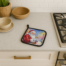 Load image into Gallery viewer, Goldfinch with Santa Claus Pair of Pot Holders