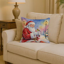 Load image into Gallery viewer, Goldfinch with Santa Claus Throw Pillow