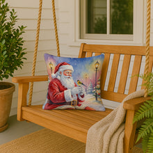 Load image into Gallery viewer, Goldfinch with Santa Claus Throw Pillow