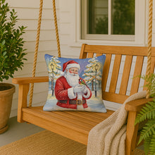 Load image into Gallery viewer, Gouldian Finch with Santa Claus Throw Pillow