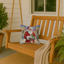 Load image into Gallery viewer, Green Quaker Parrot with Santa Claus Throw Pillow