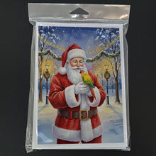 Load image into Gallery viewer, Green Cheeked Conure Parrot with Santa Claus Greeting Cards Pack of 8