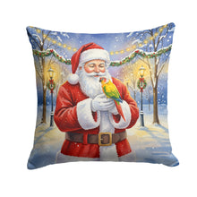 Load image into Gallery viewer, Green Cheeked Conure Parrot with Santa Claus Throw Pillow
