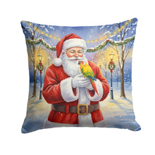 Load image into Gallery viewer, Green Cheeked Conure Parrot with Santa Claus Throw Pillow
